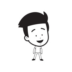 Handsome Man Black and White Illustration Vector Image Male Portrait Fashion Sketch Line Art Design