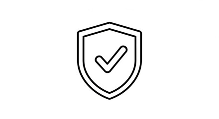 Security shield check mark icon for antivirus protection and verified safety online data privacy and trust 100