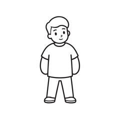 Handsome Man Black and White Illustration Vector Image Male Portrait Fashion Sketch Line Art Design