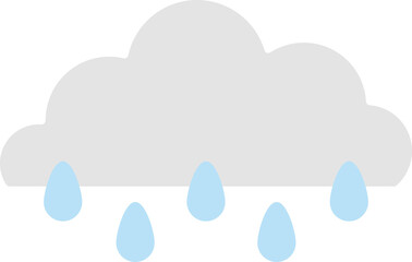Weather Forecast Flat Icons-Rainy Clouds with Droplets