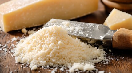 Freshly grated partigiano reggiano parmesan