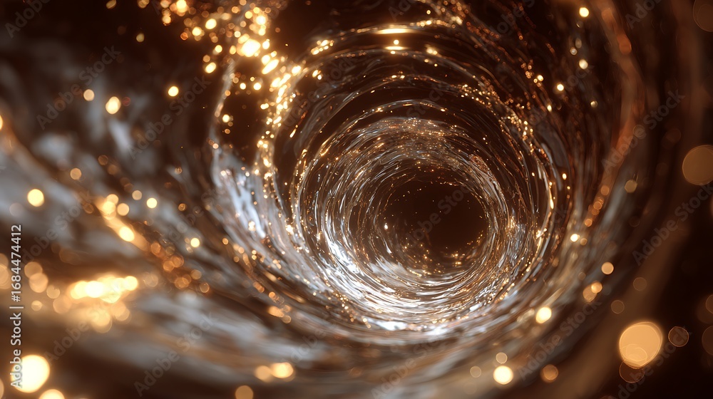 Poster abstract glowing tunnel with light streaks creating a mesmerizing visual effect, perfect for futuris