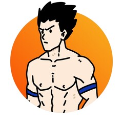 Fototapeta premium man cartoon on circle shape