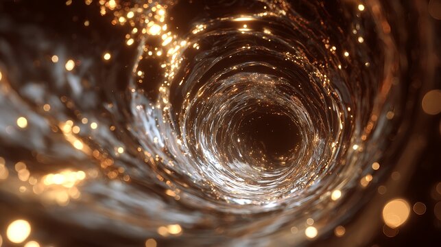 Abstract glowing tunnel with light streaks creating a mesmerizing visual effect, perfect for futuristic and scifi themed projects