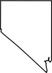 Nevada map of the USA state. Outline style map