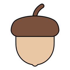 Simple Acorn Cartoon Vector Illustration