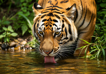 A wild tiger in nature