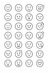 Vector icon set illustrating the concept of AI for mindfulness, digital wellness, and mental health support, including robots and meditation symbols