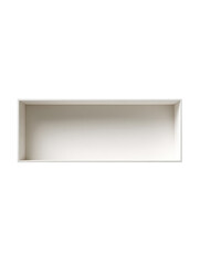 Empty rectangular recessed shelf, light cream color