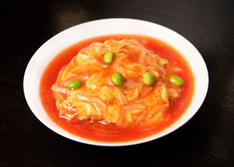 蟹と卵の餡掛け（かに玉）