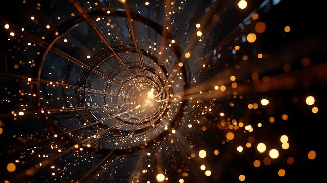 Abstract sparks of light create a mesmerizing and dynamic pattern against a dark background, adding a touch of magic and wonder to the scene