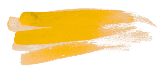 yellow watercolor background. Artistic hand paint. Isolated on transparent background.