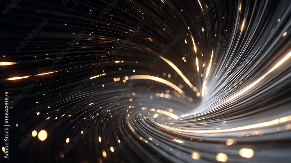Poster abstract light trails swirling into a vortex, creating a mesmerizing and dynamic scene, perfect for 