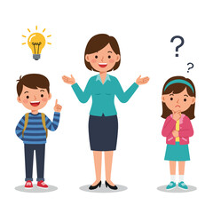 Teacher Explaining Concept to Confused Students.