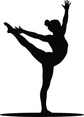 Fototapeta premium Graceful dancer balancing on one leg silhouette ballet