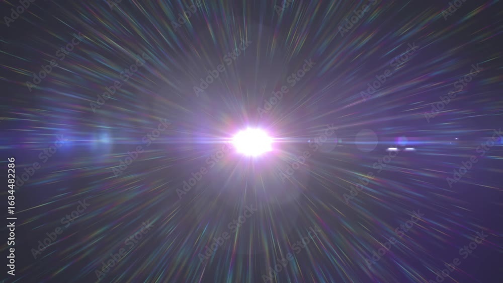 Poster animation of lights and bokeh on navy background