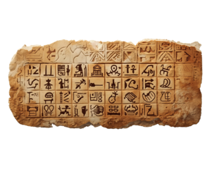 Ancient stone tablet with carved hieroglyphs providing a glimpse into the historical narrative