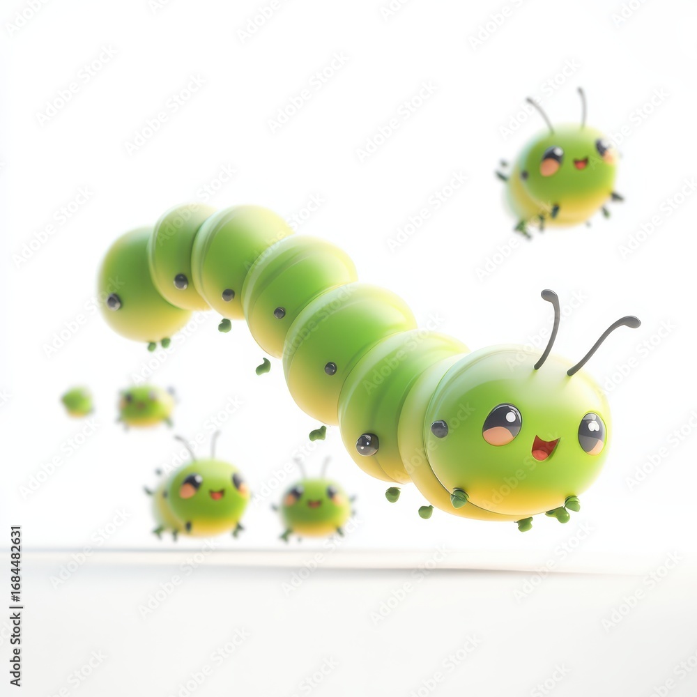 Poster vectorized caterpillar animation for educational robotics and stem applications
