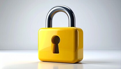 Fototapeta premium 3d icon of padlock with its key is a symbol of security and protection
