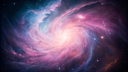 Vibrant Swirling Nebula in Deep Space with Stars galaxy cosmos