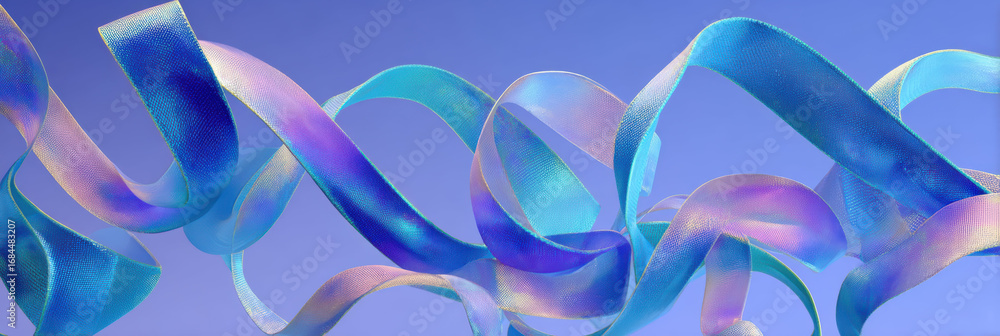 Aufkleber serene abstract wallpaper background with dynamic flow of iridescent ribbon. design has smooth and f