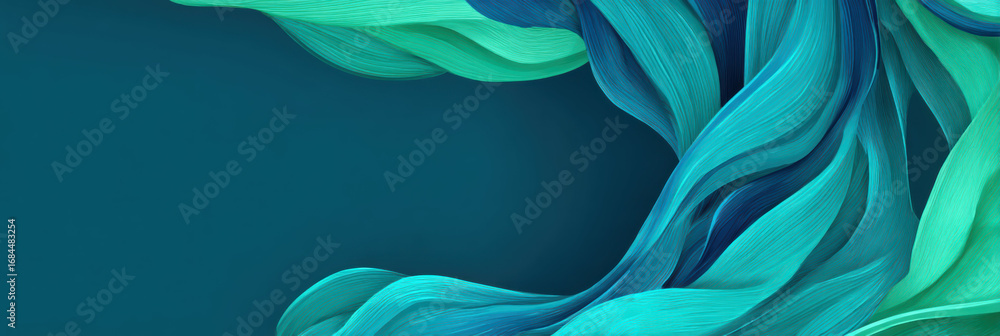 Aufkleber calm abstract wallpaper background with beautiful dynamic flow. elegant blue and green wave pattern 