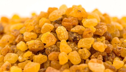 Golden resin pieces closeup