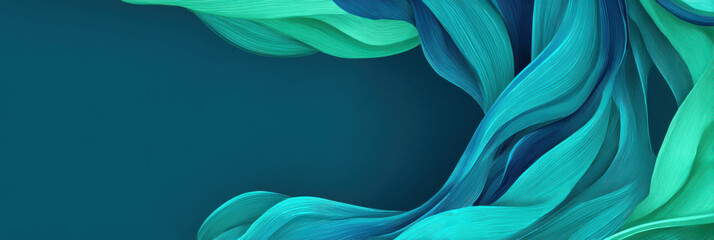 Calm abstract wallpaper background with beautiful dynamic flow. elegant blue and green wave pattern creates serene and fluid design for any creative project