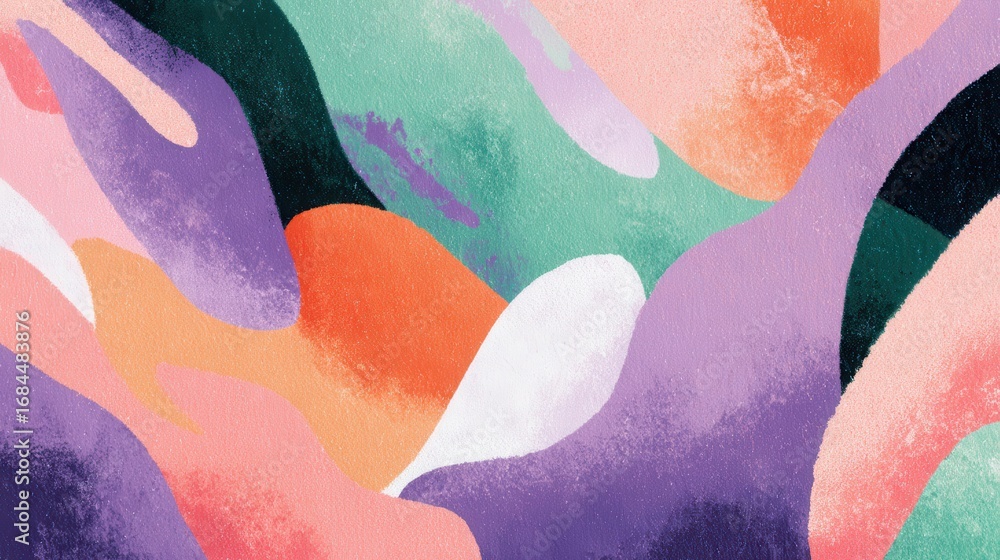 Wall mural abstract spring background in soft colors and fluid shapes