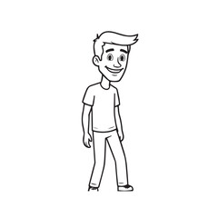 Handsome Man Black and White Illustration Vector Image Male Portrait Fashion Sketch Line Art Design	