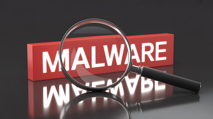 Magnifying malware threat: Cyber security concept of digital vulnerability