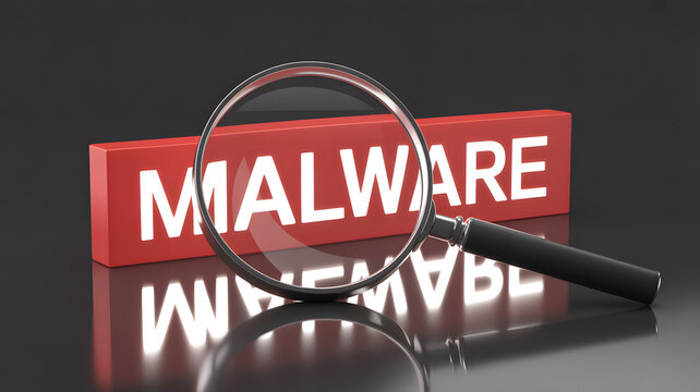 Magnifying malware threat: Cyber security concept of digital vulnerability
