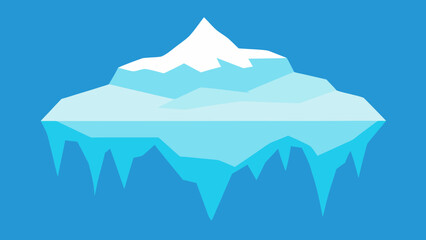 Witness a Melting Glacier with Icebergs Stark Nature Vector Illustration