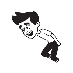 Handsome Man Black and White Illustration Vector Image Male Portrait Fashion Sketch Line Art Design