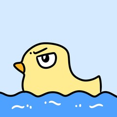 art illustration of cartoon duck