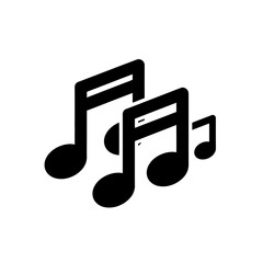 Dynamic musical notes icon design showcasing rhythm and harmony in artistic vector composition