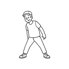 Handsome Man Black and White Illustration Vector Image Male Portrait Fashion Sketch Line Art Design