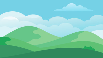 Fototapeta premium Mystical Fog Rolling In Over Hills a Tranquil Nature Vector Scene