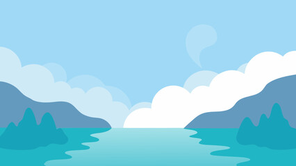 Ethereal Mist Rising from a Lake a Mysterious Nature Vector Scene