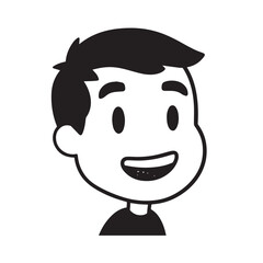Handsome Man Black and White Illustration Vector Image Male Portrait Fashion Sketch Line Art Design