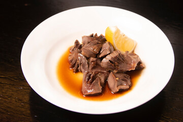 鶏砂ずりのポン酢がけ
