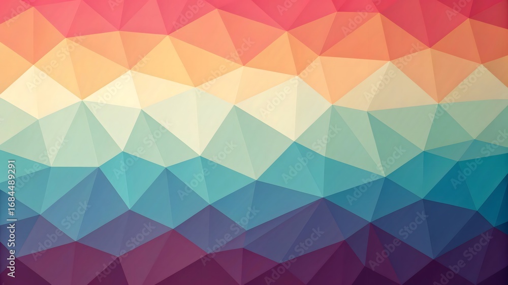 Poster Abstract geometric background with colorful triangles in a modern design style,low poly gradient background