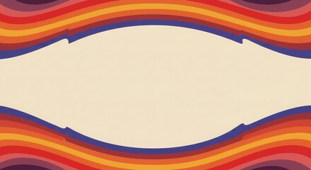 Fototapeta premium Retro rainbow background, vintage 70s style 
