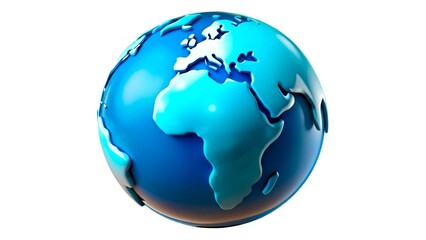 Fototapeta premium Globe highlighting continents and oceans with vibrant colors in a simple and modern design