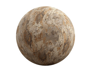 Fototapeta premium Textured Sphere with Crackled Surface Isolated on Black, Evoking Earthy and Organic Feel