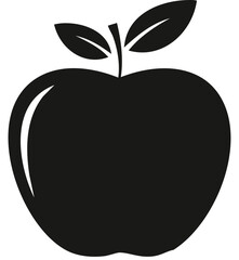 Apple Fruit Vector Logo in Minimalist Black and White, Ideal for Modern Branding and Visual Identity
