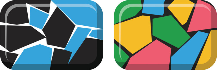 Abstract mosaic tiles vector design colorful shapes illustration