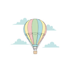 Fototapeta premium Colorful Hot Air Balloon Flying in the Sky with Clouds.