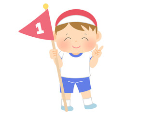 運動会_旗_男の子