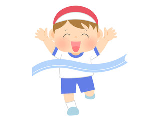 運動会_ゴール_男の子